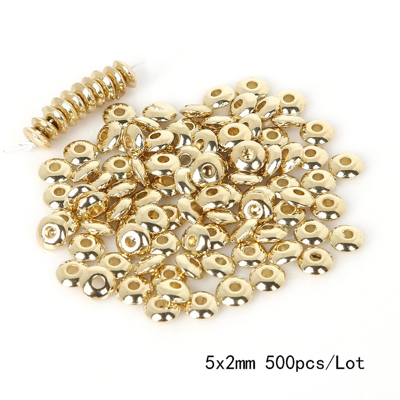 24 Vintage Cream Acrylic Round Disc Spacer Beads – 3x14mm – Craft & Jewelry Supply - View #5