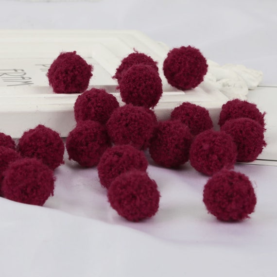 Dark Red Pom Pom, Polyester Pom Pom, Pom Pom Ball, Knit Pom Pom  15mm50pcs/bags, 20mm20pcs/bag 