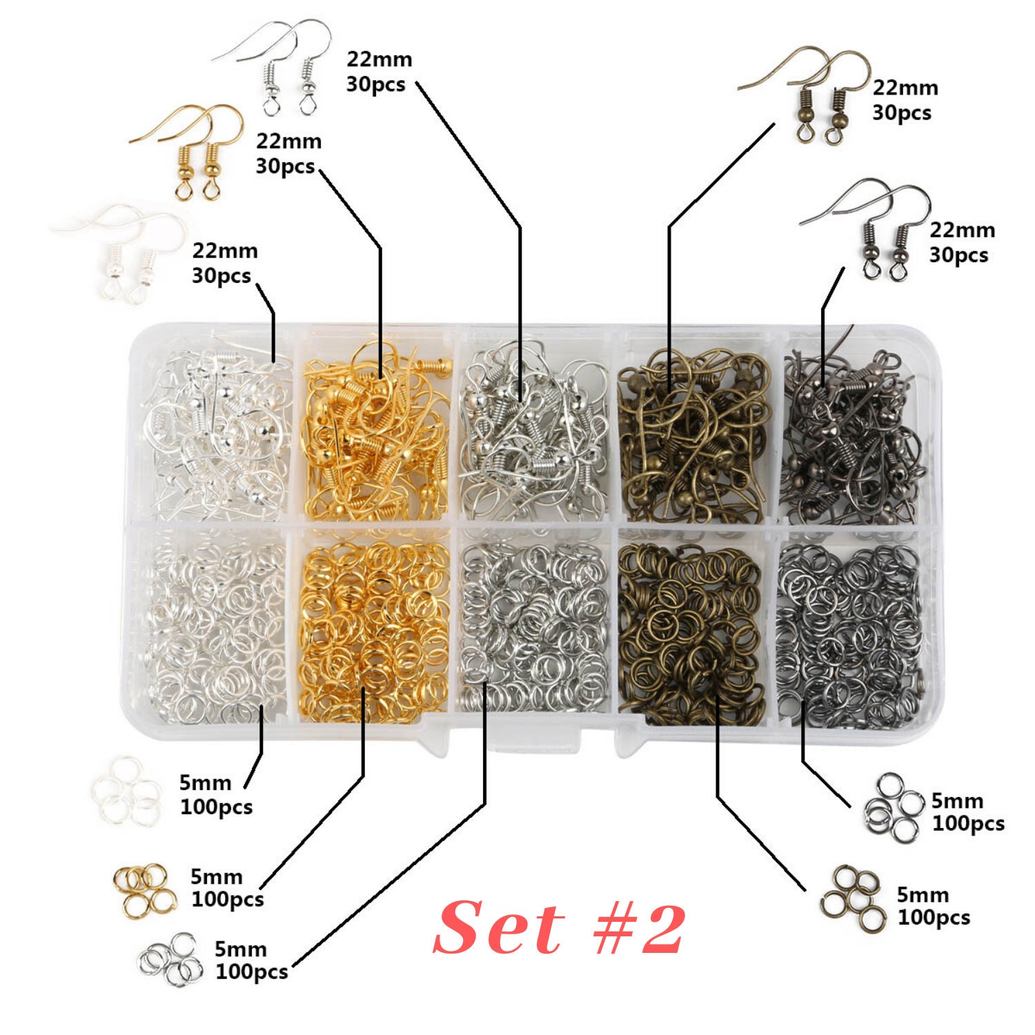 5 COLORS Jewelry Findings Set Jewelry Findings Kit Jump Etsy