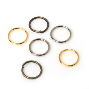 10mm Jump Rings 260pcs - Gold Silver Bronze Plated Open Jump Rings - Jewelry Making Supply - 0.9mm Thick