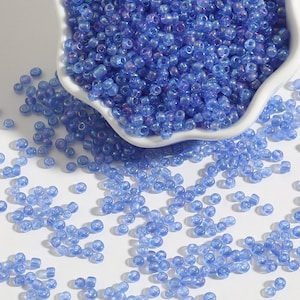 12/0 8/0 6/0 Perle di semi BLU AB 2mm 3mm 4mm - Blu AB Rocailles - Perle di semi iridescenti blu