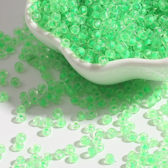 Glow In The Dark Round Glass SEED BEADS 2mm/3mm/4mm - Assorted Colors