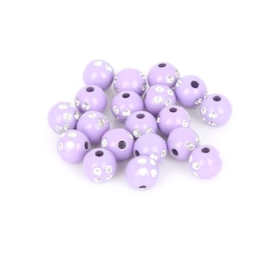 100 Glänzende violette Acryl Runde Perlen Destash Größe 8mm