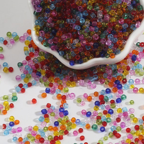 12/0 8/0 6/0 Rainbow Clear Czech Seed Beads 2mm 3mm 4mm - Rainbow Clear Rocailles - Rainbow Transparent Seed Beads