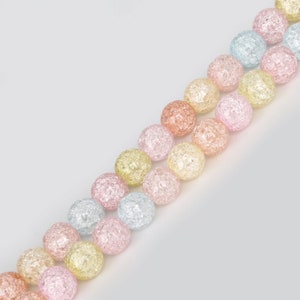 Light Mix Natural Gemstone Round Crackle Cracked Crystal Stone Strand Beads 6mm 8mm 10mm For DIY Beading Jewelry Making