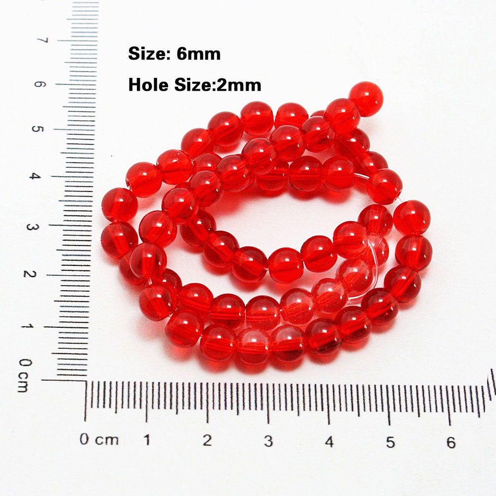 Ruby Red Crystal Glass Beads Round Smooth 4mm 6mm 8mm 10mm Etsy