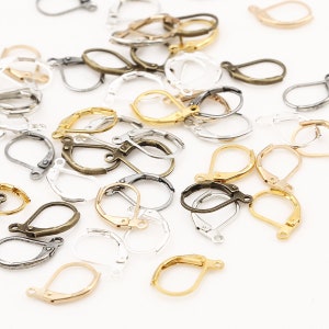 10 Stück Ohrhaken, Schlichte Ohrringe, Antik Stahl Ohrhaken, Stahl Ohrhaken, FischHaken Ohrringe, Stahl Ohrring Draht--6 Farben verfügbar