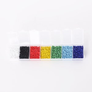 2mm Mixed Glass Seed Beads Set, Czech Rocaille Seed Beads Kit, 82g 2800 pcs