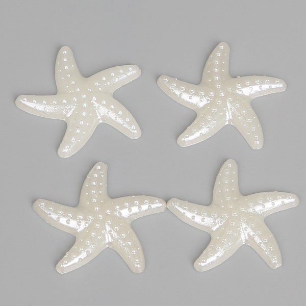 100PCS Ivory Starfish Flatback Pearl Cabochons for Embellishments - 19mm