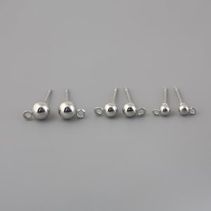 50 stuks Ball Earring Post Studs met lus, keuze uit 3 kleuren en maten, 14-15 mm afbeelding 9
