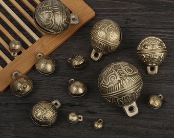 6 Größen Messing Tiger Bell - Jingle Bell Pet Bell - Antike Bronze Glocke