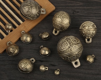 Campana di tigre in ottone di 6 dimensioni - Campana per animali domestici Jingle Bell - Campana in bronzo antico