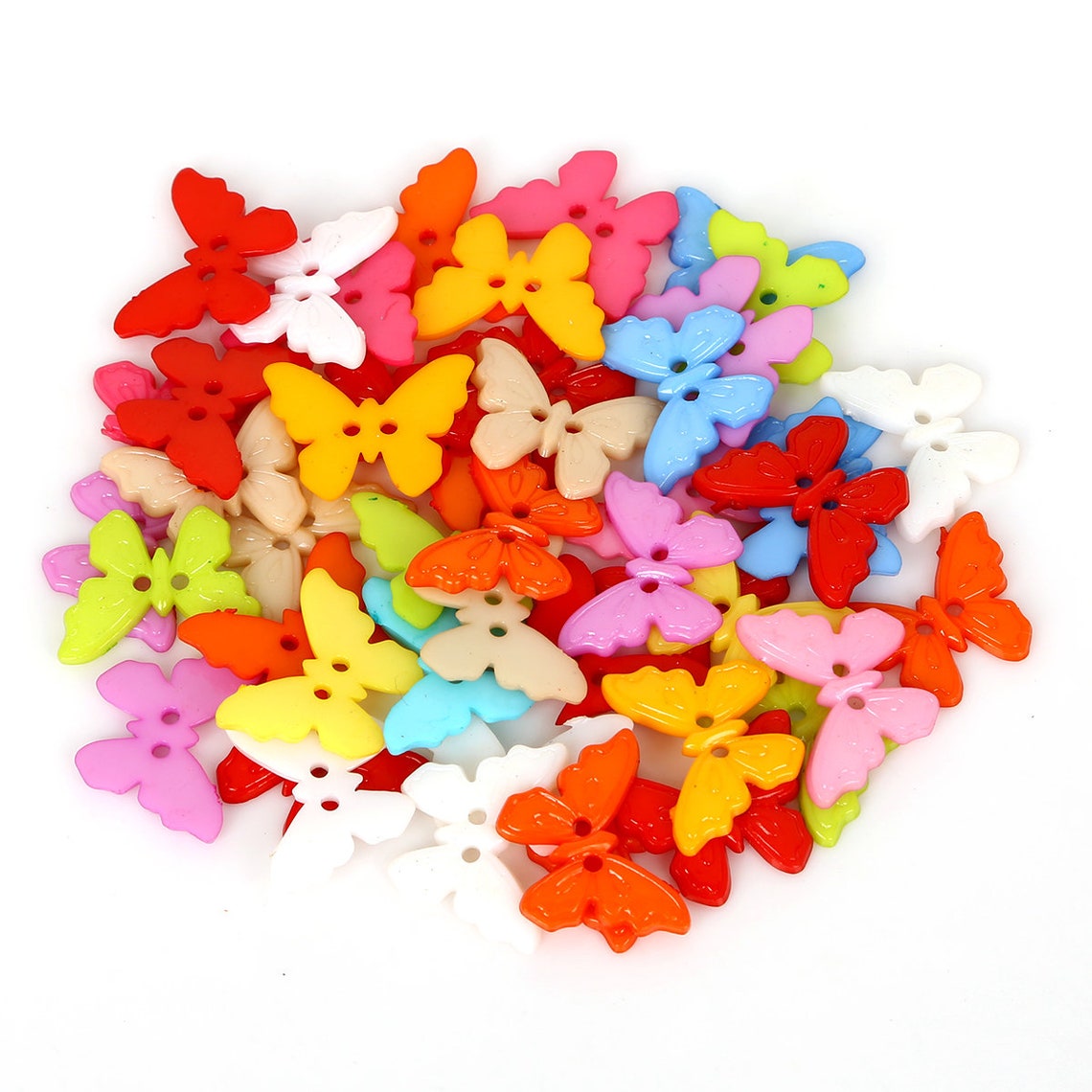50pcs Mixed Butterfly Buttons 23x17mm / Rainbow Butterfly 2 - Etsy