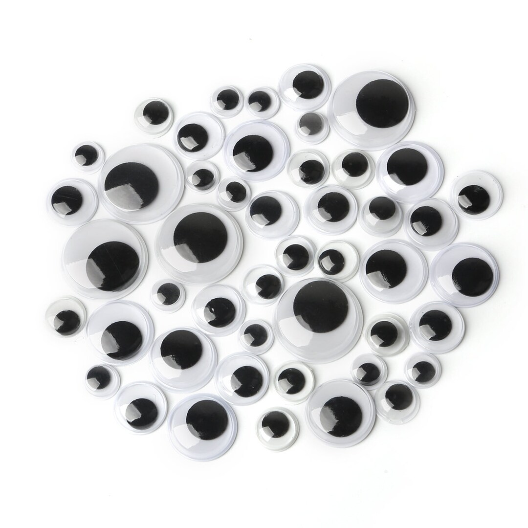 Wholesale 4mm~9mm Mixed Size Black & White Wiggle Googly Eyes