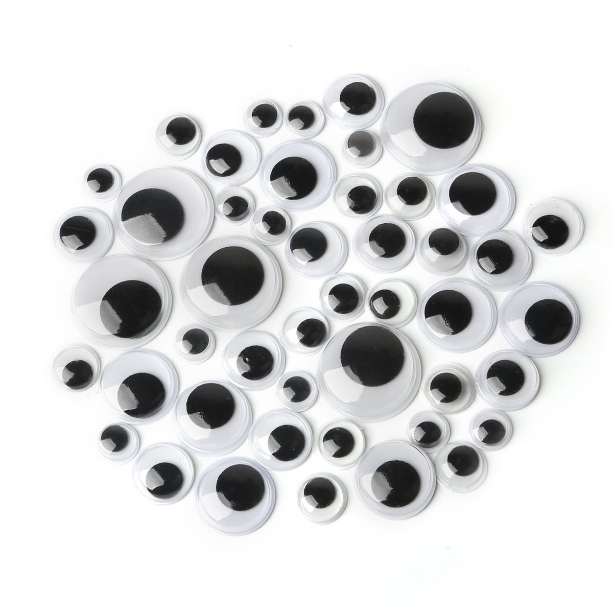 Dophee 100pcs Wiggly Googly Doll Toy Animal Eyes Sew on Shank Back Sewing Crafts 8-15mm - 8mm
