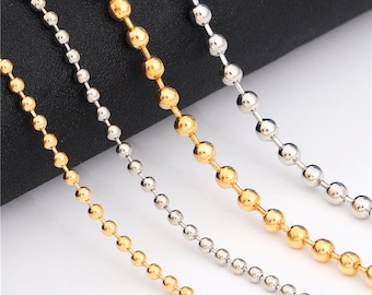 3mm 4mm 5mm Ball Bead Chains in Oro e Argento - Ball Chain - Ball Style Chain - Jewelry Findings FAI DA TE - Jewelry Making