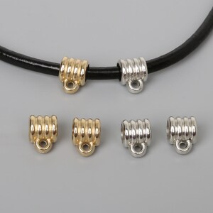 CCB Gold or Silver Spiral Corrugated Curved Tube Clasps, 9x12mm, 6mm hole size, 50 pcs/bag