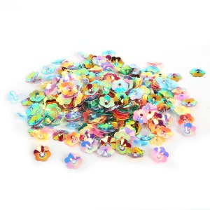 AB Multi Color Cup Flower Sequins - 3D Flower Paillettes - Gradient Rainbow Sequins - Rainbow Paillettes - 4mm 6mm 8mm 10mm