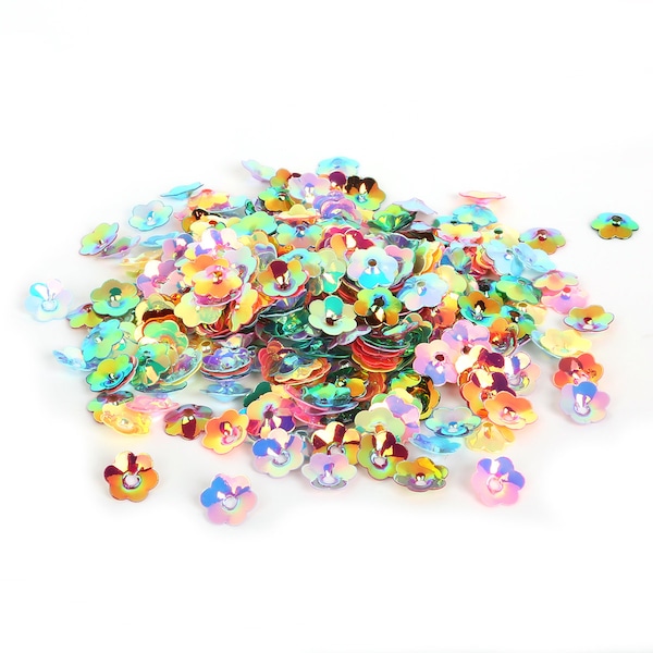 AB Multi Color Cup Flower Sequins - Paillettes de fleurs 3D - Paillettes Arc-en-ciel dégradées - Paillettes Arc-en-ciel - 4mm 6mm 8mm 10mm