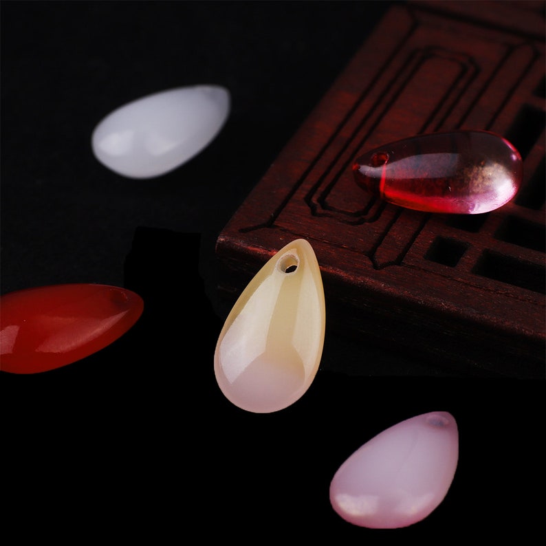 Teardrop Charm 14x8mm 10pcs Glass Teardrop Beads Crystal Teardrop Pendant