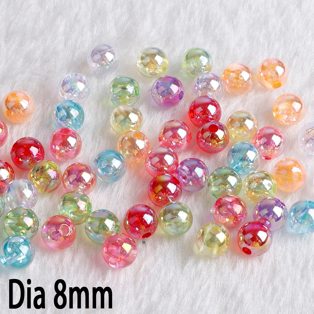 Cuentas Acrílicas Redondas Multicolor Sin Agujeros, Cuentas Sueltas Para Fabricación De Joyería, Accorios DIY, 3/4/5/6/8mm - AliExprs
