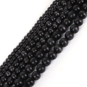 ブラックキャットアイビーズ 4 mm 6 mm 8 mm ルースジェムストーンラウンド 15.5インチ フルストランド 卸売