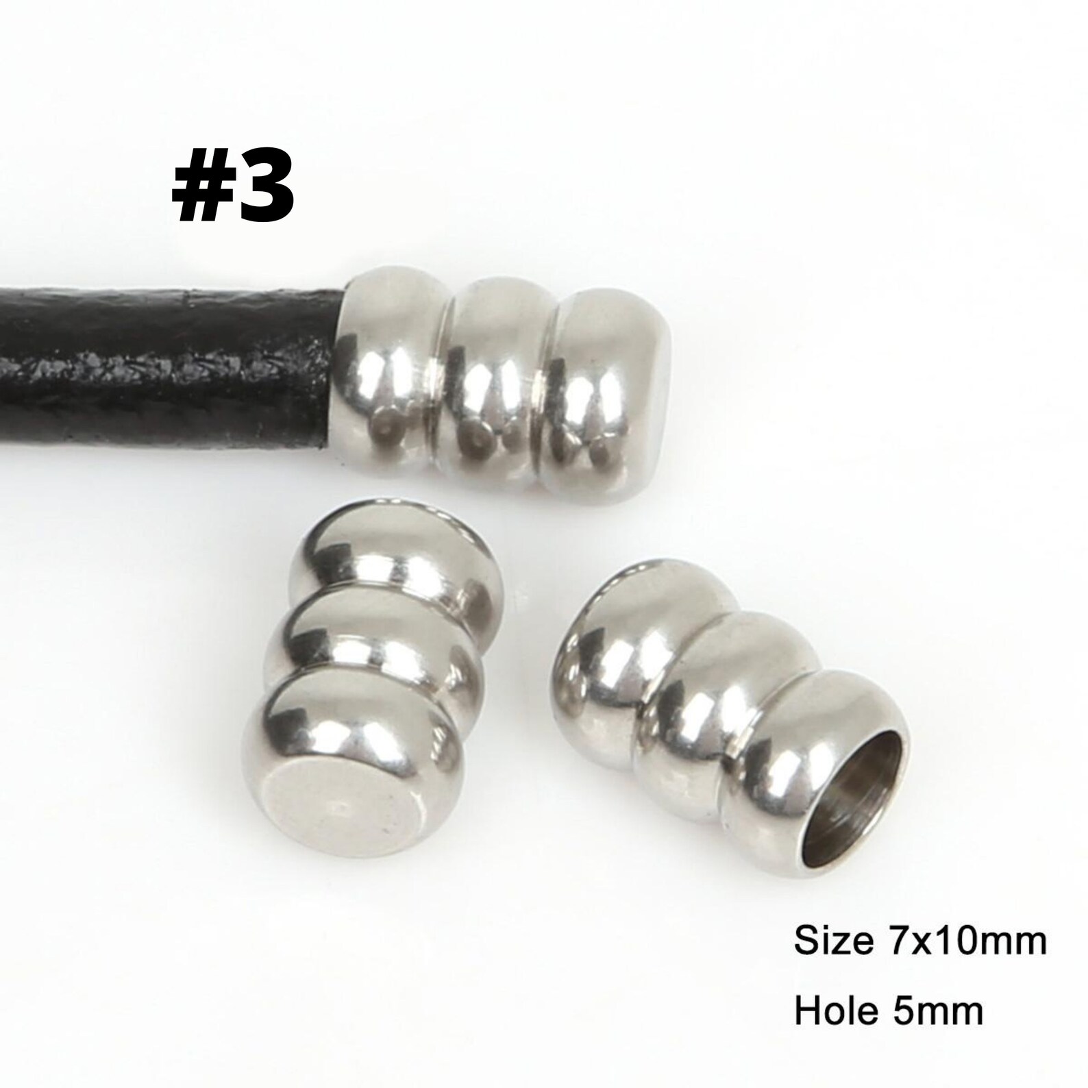 10pcs Stainless Steel Wire Rope Thread Cord Metal Crimps End Caps for ...