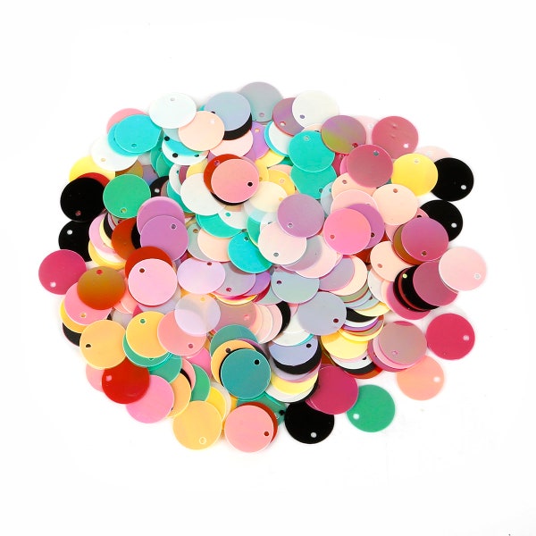 Mix Color Round Sequins 12mm 15mm 20mm 25mm - Round Paillettes - Rainbow Sequins - Rainbow Paillettes