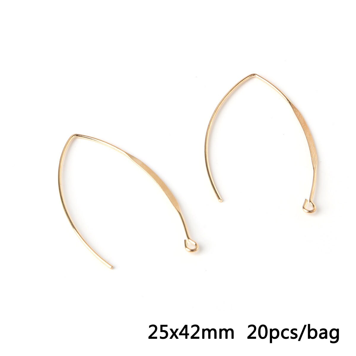 Earring Wires V Shape, 18K Gold Plated Stainless Steel, 40mm x 27mm wi –  UniqueBeadsNY