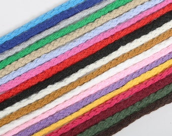 19 COLORS 6.0MM Pure Polyester ROPE - 5 yards a Roll Super Soft Cotton Rope - Macrame Cotton Ropes - Soft Cotton Bondage ROPE