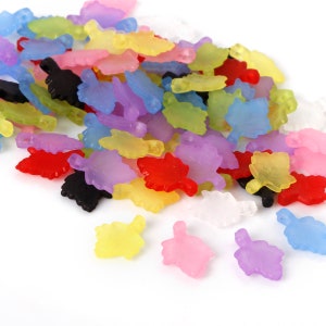 160 Stk. Acryl Frosted Autumn Ahorn Blätter, Regenbogen Mix Acryl Frosted AhornBlatt - 50g - Blattperlen