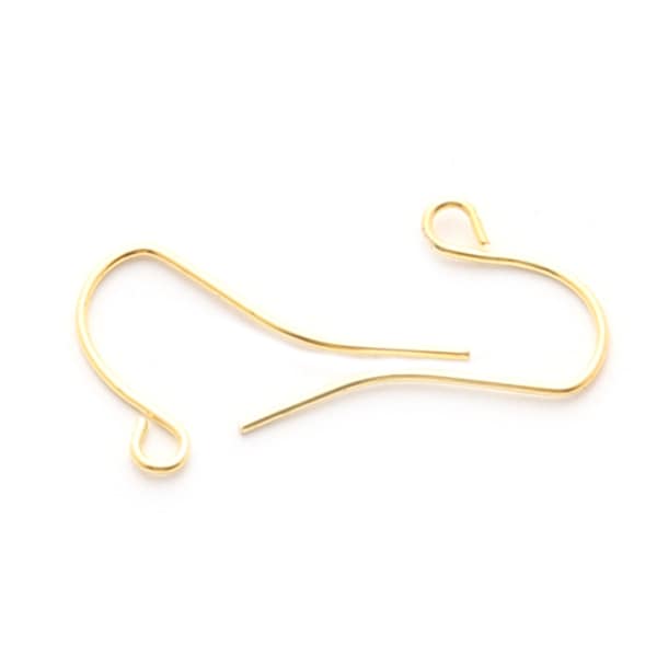 200 Pcs Gold Simple Earring Hooks, Raw Steel Ear Wires, Earring Component Findings, Bulk Wholesale