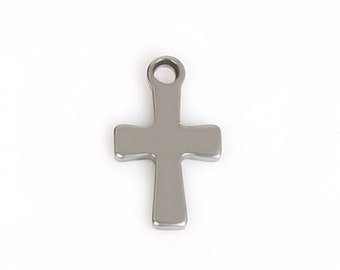 50 STÜCK Kreuz Charm, Kreuz Anhänger, Silber Kreuz, christliche Charms, religiöse Charms, 7x12mm