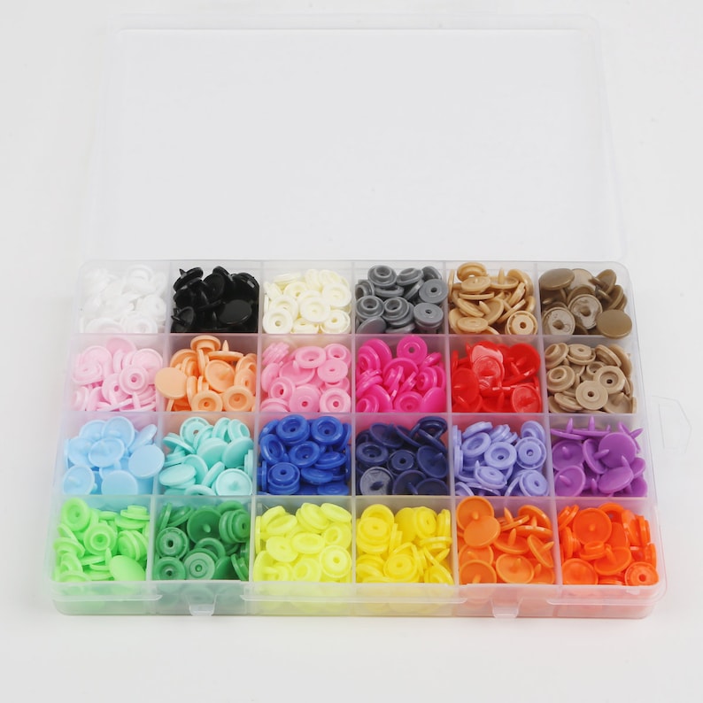 Glossy Snap Fasteners Box Set T5, Size 20, Snap Button Kit, Press Stud, Baby Children Snaps Popper, Color of your choice, Diy, 12mm image 1