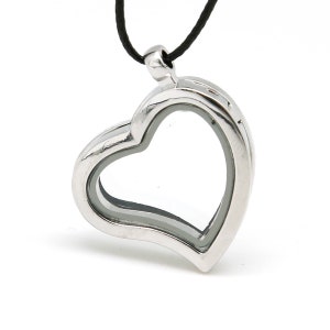 1 Herz Charm Glas Schwebender Memming Anhänger, offener Anhänger, 29x29mm
