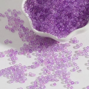 12/0 8/0 6/0 Violet Clear Czech Seed Beads 2mm 3mm 4mm - Violet Clear Rocailles - Violet Transparent Seed Beads