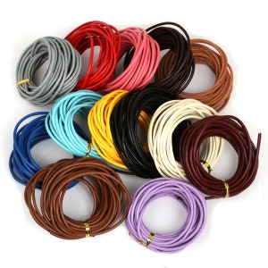 1/1.5/2/3mm rond lederen koord - 16 kleuren - armband lederen koord - Boho koord - 5 meter