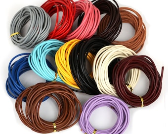 1/1.5/2/3mm rond lederen koord - 16 kleuren - armband lederen koord - Boho koord - 5 meter