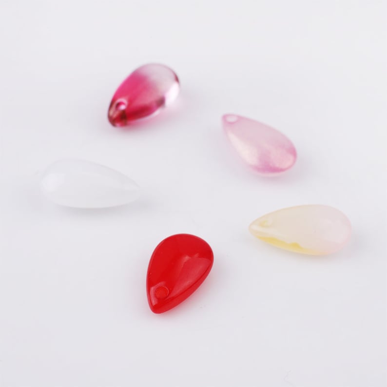 Teardrop Charm 14x8mm 10pcs Glass Teardrop Beads Crystal Teardrop Pendant