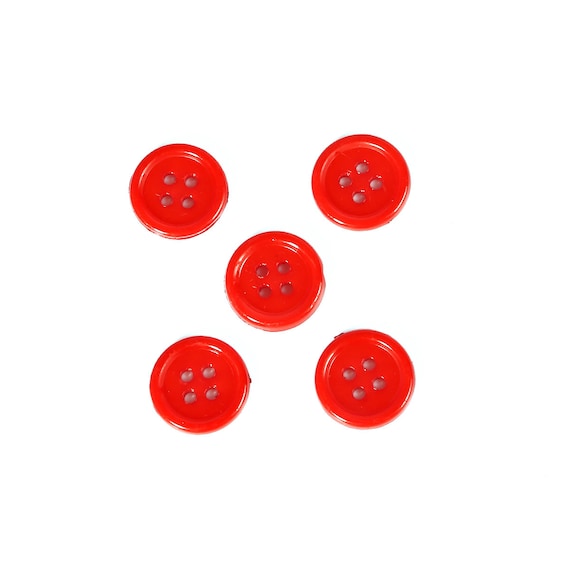 4 SIZES Red Plastic Round Buttons 8mm 11mm 15mm 20mm Round Resin
