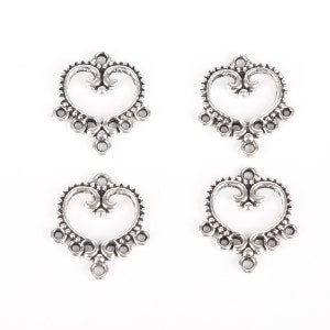 10pcs - zilver multi gat ronde connector charms, staal multi hole charms, ronde multi hole hangers in antiek zilver toon, 15x20mm