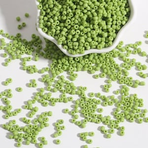 12/0 8/0 6/0 Lime Perle di Semi Opachi 2mm 3mm 4mm - Lime Rocailles - Lime Seed Beads