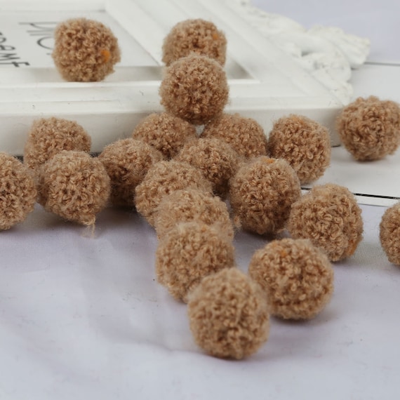 Light Brown Pom Pom, Polyester Pom Pom, Pom Pom Ball, Knit Pom Pom  15mm(50pcs/bags), 20mm(20pcs/bag)