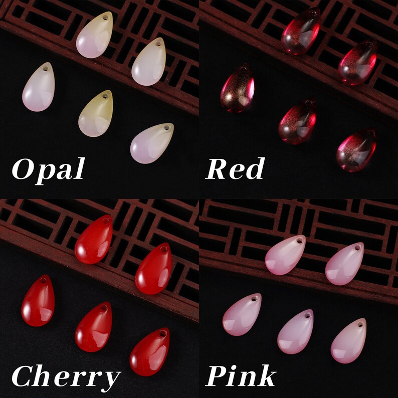 Teardrop Charm 14x8mm 10pcs Glass Teardrop Beads Crystal Teardrop Pendant