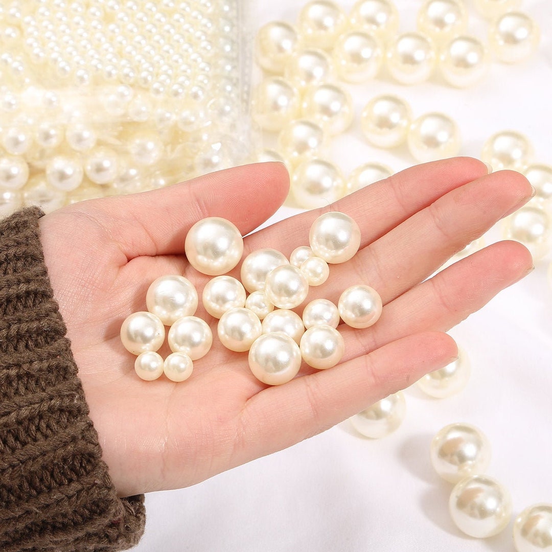 Feildoo 6mm ABS Pearls Beads Craft Supplies, Round Faux Smooth ABS