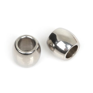 5 SIZES Stainless Steel Silver Oval Tube Spacer Beads Barrel - Etsy