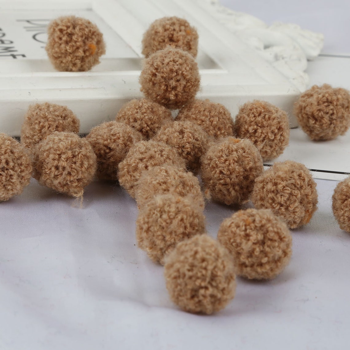 Light Brown Pom Pom Polyester Pom Pom Pom Pom Ball Knit Pom Etsy