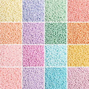 Perline di semi color crema opaco da 2 mm e 3 mm 8/0 e 12/0 - Perline di semi di alta qualità in colori crema - Perline di semi color pastello - Perline pastello - Colorate