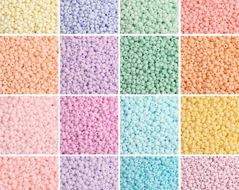 Perles de graines de couleur crème mate de 2 mm 3 mm 8/0 12/0 - Perles de graines de haute qualité dans des couleurs crémeuses - Perles de graines de couleur pastel - Perles pastel - Colorées