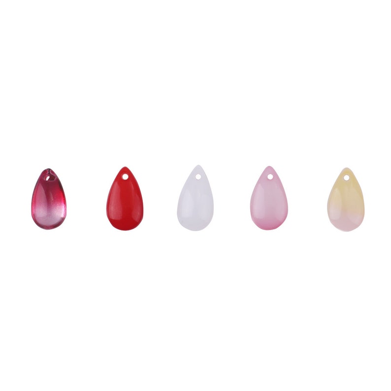 Teardrop Charm 14x8mm 10pcs Glass Teardrop Beads Crystal Teardrop Pendant